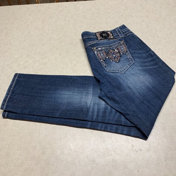Miss Me Jeans Women’s Size 33 Mid-Rise - Skinny Embellished Denim Jeans - Picture 1 of 14